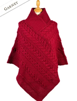 Clearance Aran Cable & Moss Poncho Women Ponchos, Capes & Shawls