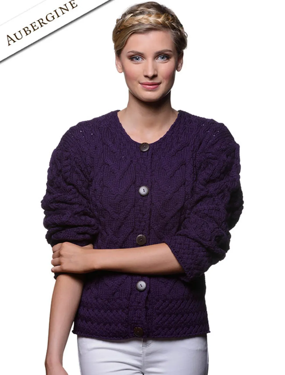 Outlet Aran Cable Knit Cardigan Women Cardigans, Jackets & Coatigans