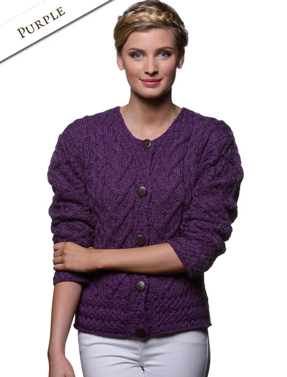Outlet Aran Cable Knit Cardigan Women Cardigans, Jackets & Coatigans