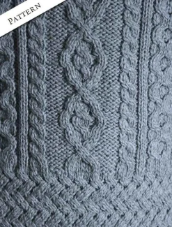 Online Aran Cowl Neck Tunic Sweater Women Sweaters