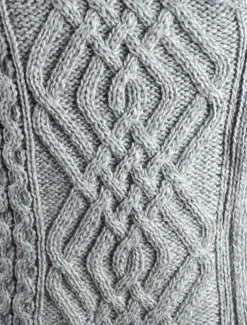 Discount Aran Jacket with Celtic Knot Side Zip Women Cardigans, Jackets & Coatigans