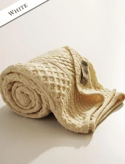 Flash Sale Aran Patchwork Merino Wool Throw Knitted Wool Throws