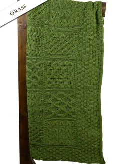 Flash Sale Aran Patchwork Merino Wool Throw Knitted Wool Throws