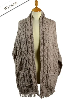Clearance Aran Shawl Wrap with Pockets Women Ponchos, Capes & Shawls