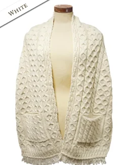 Clearance Aran Shawl Wrap with Pockets Women Ponchos, Capes & Shawls
