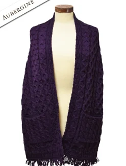 Clearance Aran Shawl Wrap with Pockets Women Ponchos, Capes & Shawls