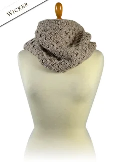 Hot Aran Snood Scarf Women Knitted Wool Scarves