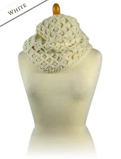 Hot Aran Snood Scarf Women Knitted Wool Scarves