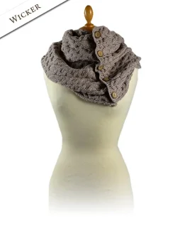 Best Aran Snood Scarf with Buttons Women Knitted Wool Scarves