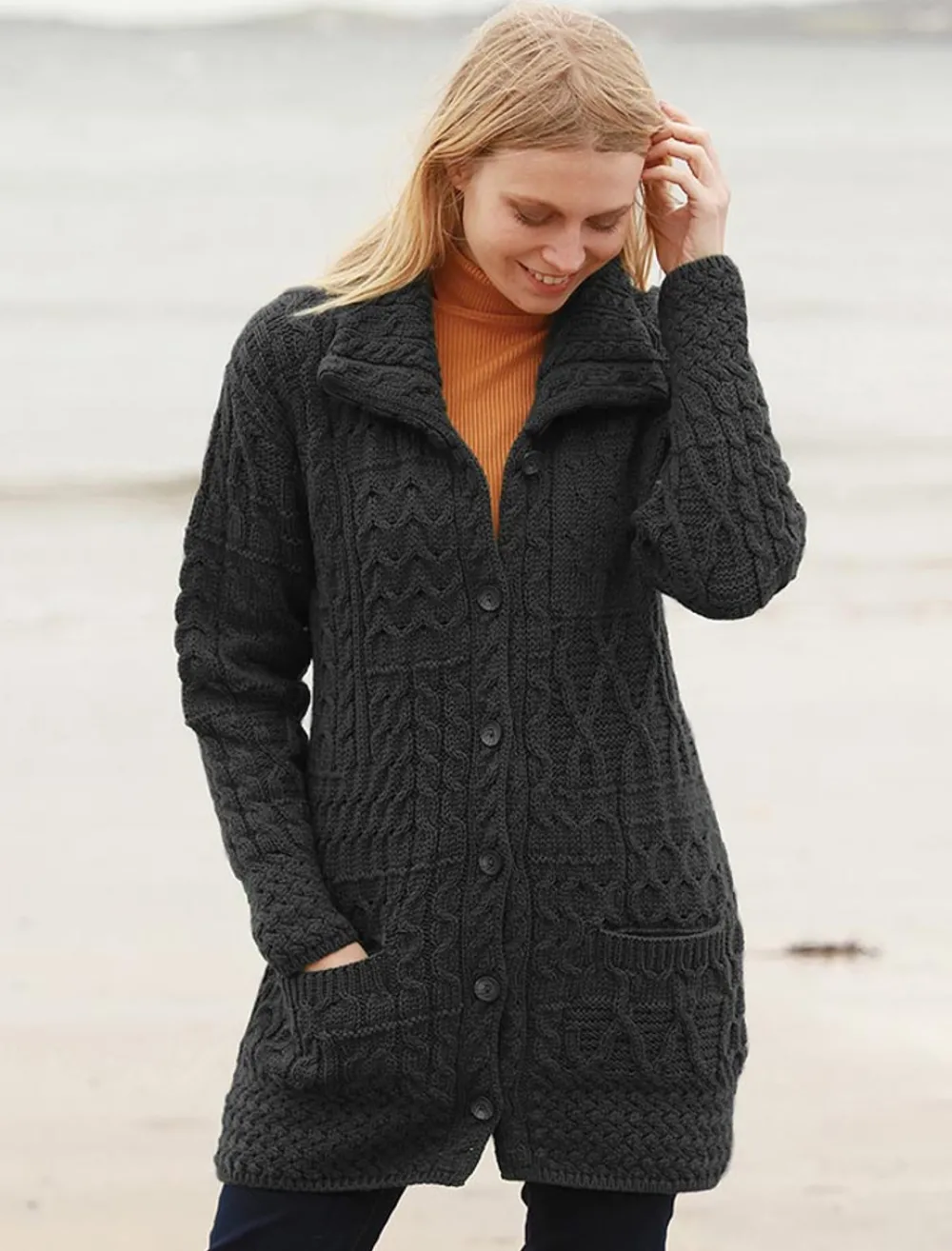 Shop Button-Down Patchwork Cardigan Women Cardigans, Jackets & Coatigans