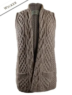 Clearance Cable Aran Waistcoat Women Cardigans, Jackets & Coatigans