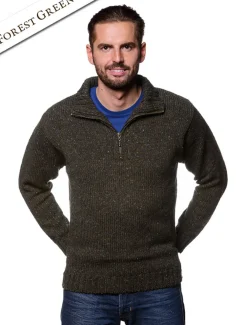 Best Donegal Tweed Half Zip Sweater Sweaters