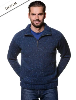 Best Donegal Tweed Half Zip Sweater Sweaters