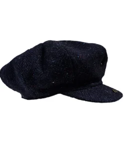 Best Sale Donegal Tweed Mens Gatsby Cap - Navy Irish Flat Caps