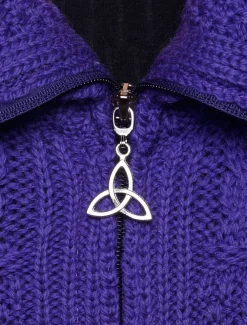 Online Double Collar Zip Merino Aran Cardigan Women Cardigans, Jackets & Coatigans