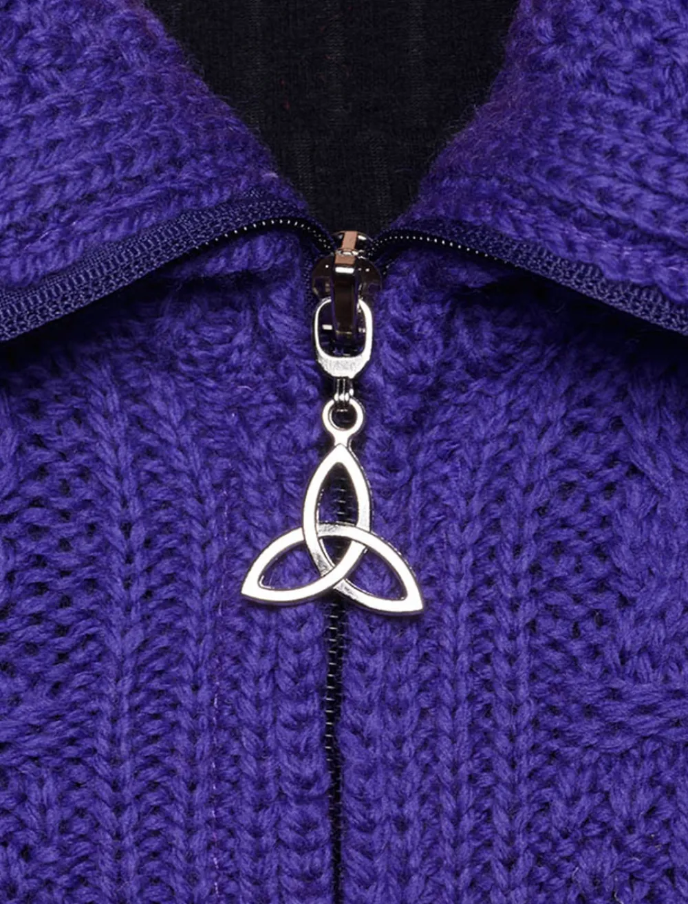 Online Double Collar Zip Merino Aran Cardigan Women Cardigans, Jackets & Coatigans