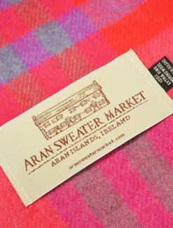 Discount Fine Merino Plaid Scarf - Fuchsia Pink Women Plaid & Tartan Scarves