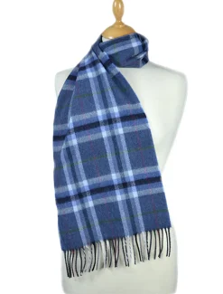 Sale Fine Merino Plaid Scarf - Denim Women Plaid & Tartan Scarves|Plaid & Tartan Scarves