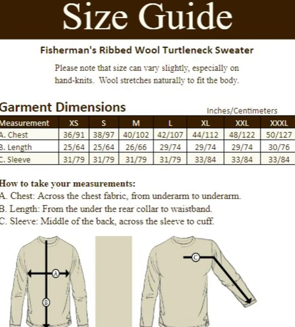 Cheap Fisherman's Merino Ribbed Turtleneck Sweater Sweaters