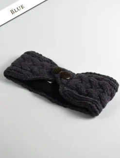 Online Fleece Lined Aran Headband with Buttons Women Caps & Hats
