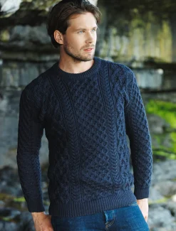 Online Heavyweight Merino Wool Aran Sweater Sweaters
