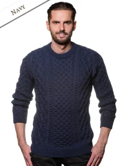 Online Heavyweight Merino Wool Aran Sweater Sweaters