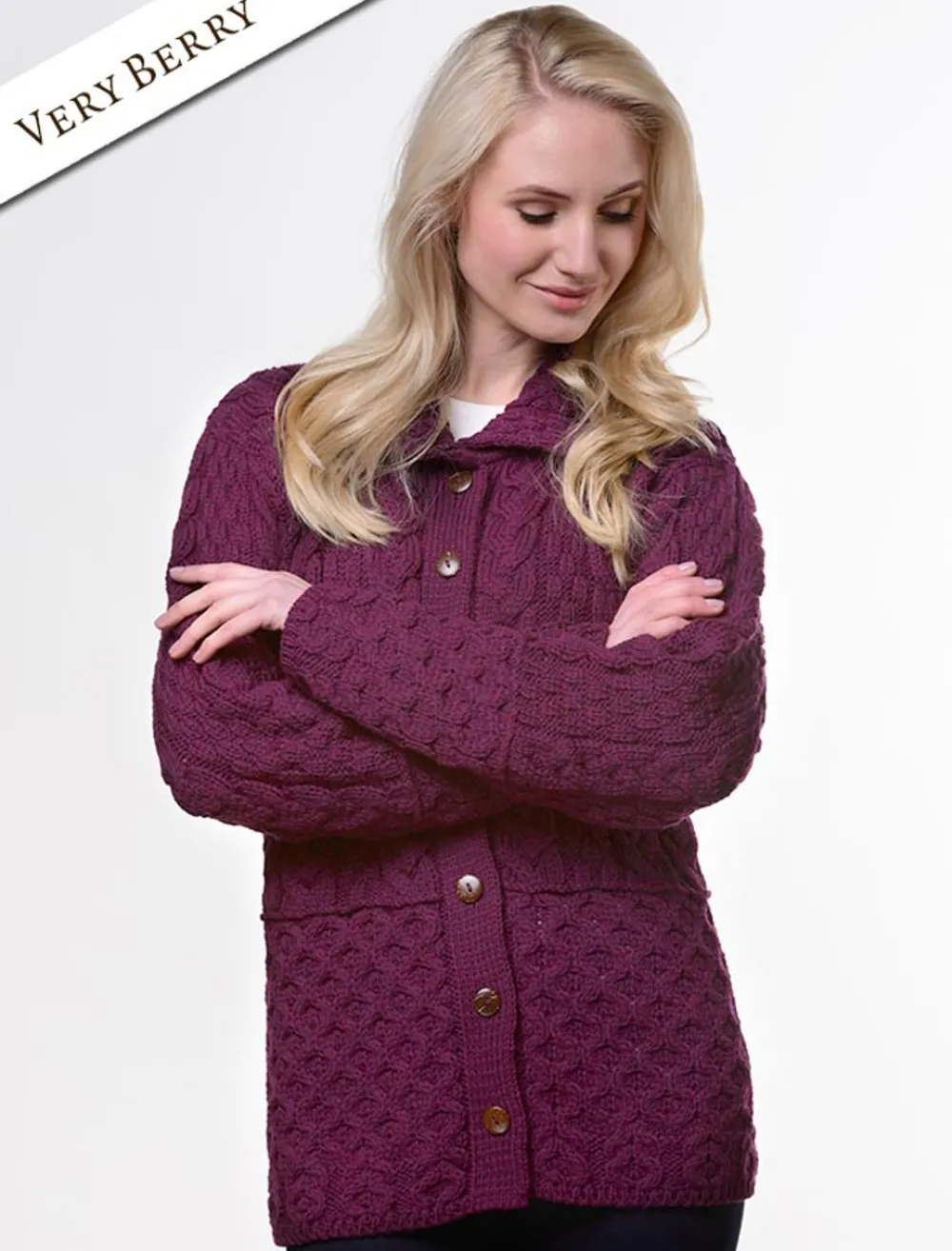 Online Honeycomb Button-Up Cardigan Women Cardigans, Jackets & Coatigans