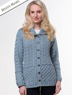 Online Honeycomb Button-Up Cardigan Women Cardigans, Jackets & Coatigans
