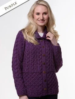Online Honeycomb Button-Up Cardigan Women Cardigans, Jackets & Coatigans