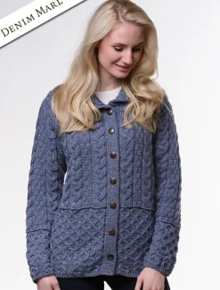 Online Honeycomb Button-Up Cardigan Women Cardigans, Jackets & Coatigans
