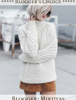 Clearance Honeycomb Turtleneck Sweater Women Sweaters