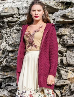 Fashion Hooded Coatigan with Celtic Knot Zipper Pull Women Cardigans, Jackets & Coatigans