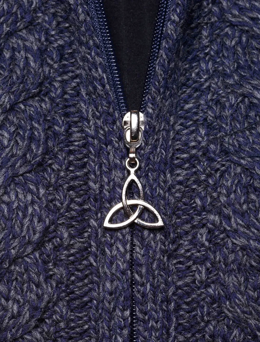Fashion Hooded Coatigan with Celtic Knot Zipper Pull Women Cardigans, Jackets & Coatigans
