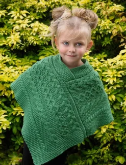 Online Kids Cable Knit Aran Poncho Kids Sweaters, Cardigans & Jackets