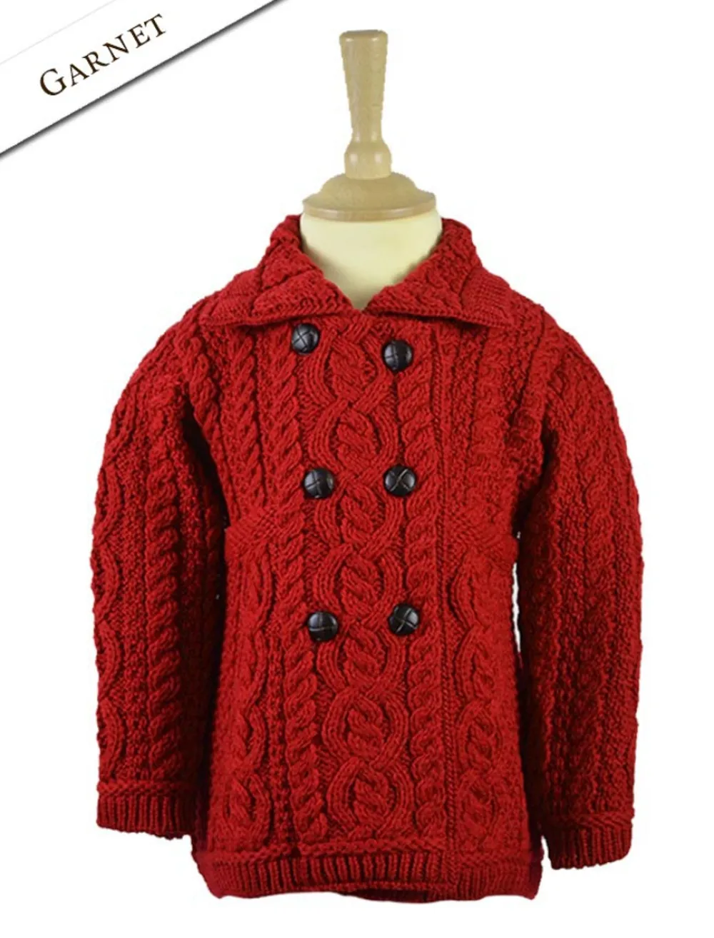 Best Sale Kid's Double Breasted Aran Merino Cardigan Kids Sweaters, Cardigans & Jackets