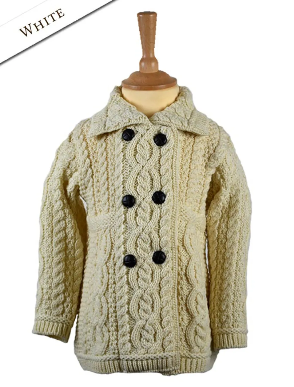 Best Sale Kid's Double Breasted Aran Merino Cardigan Kids Sweaters, Cardigans & Jackets