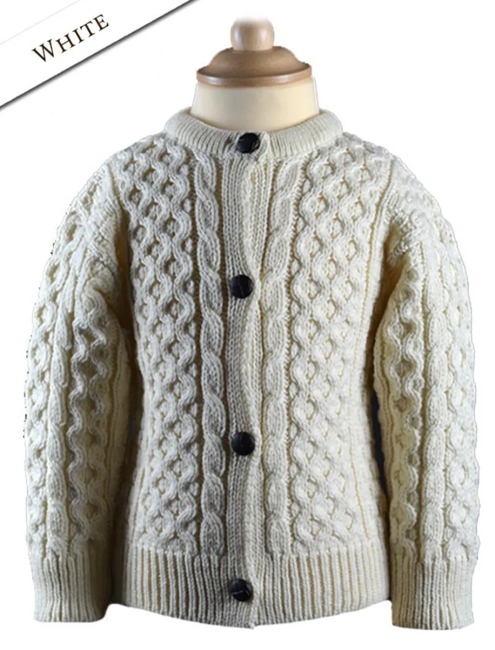 Cheap Kid's Traditional Aran Merino Wool Cardigan Kids Sweaters, Cardigans & Jackets