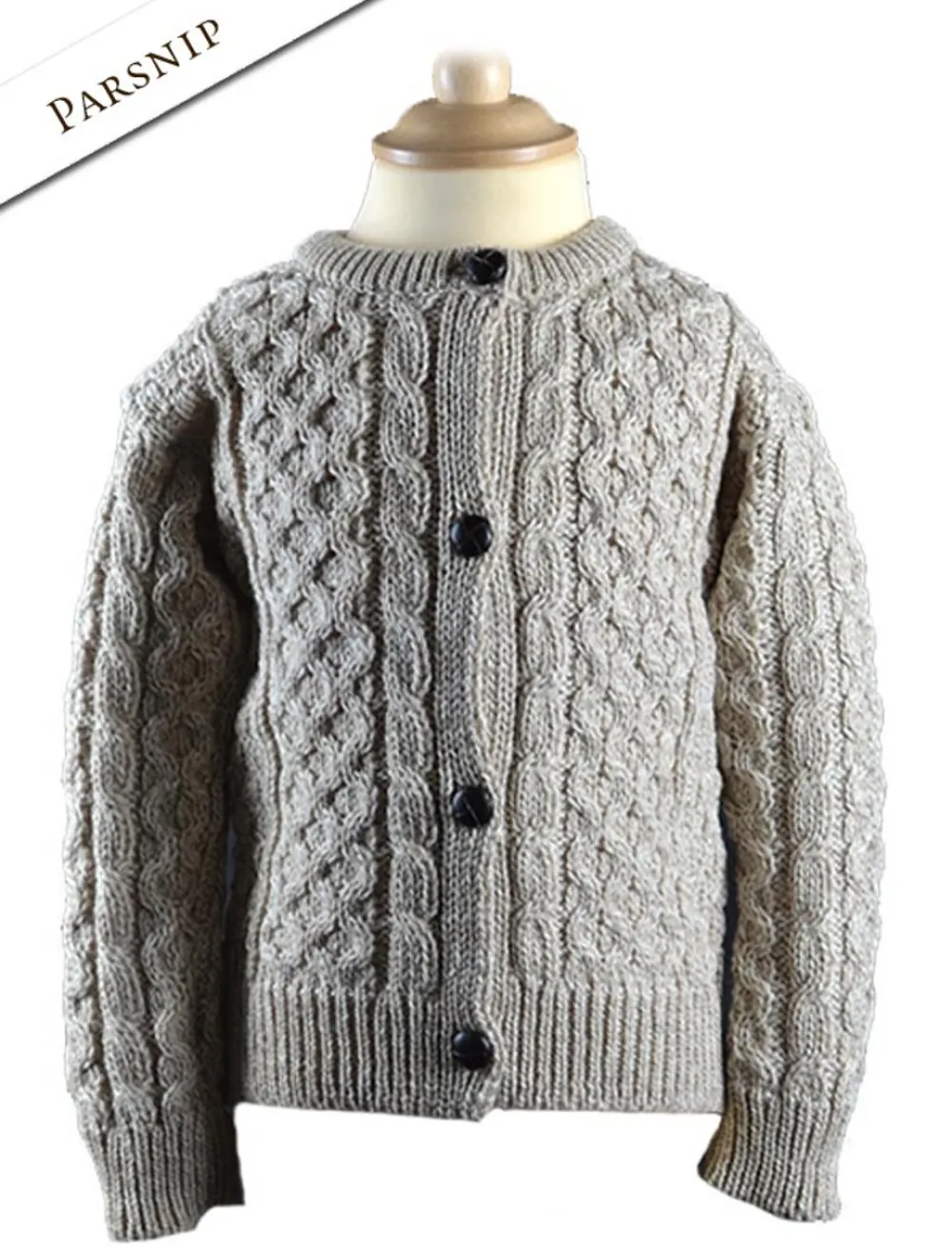 Cheap Kid's Traditional Aran Merino Wool Cardigan Kids Sweaters, Cardigans & Jackets