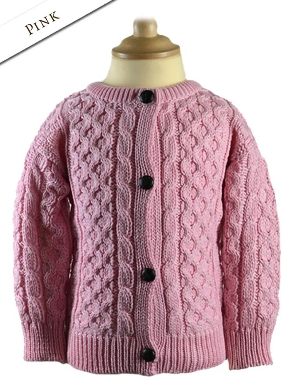 Cheap Kid's Traditional Aran Merino Wool Cardigan Kids Sweaters, Cardigans & Jackets