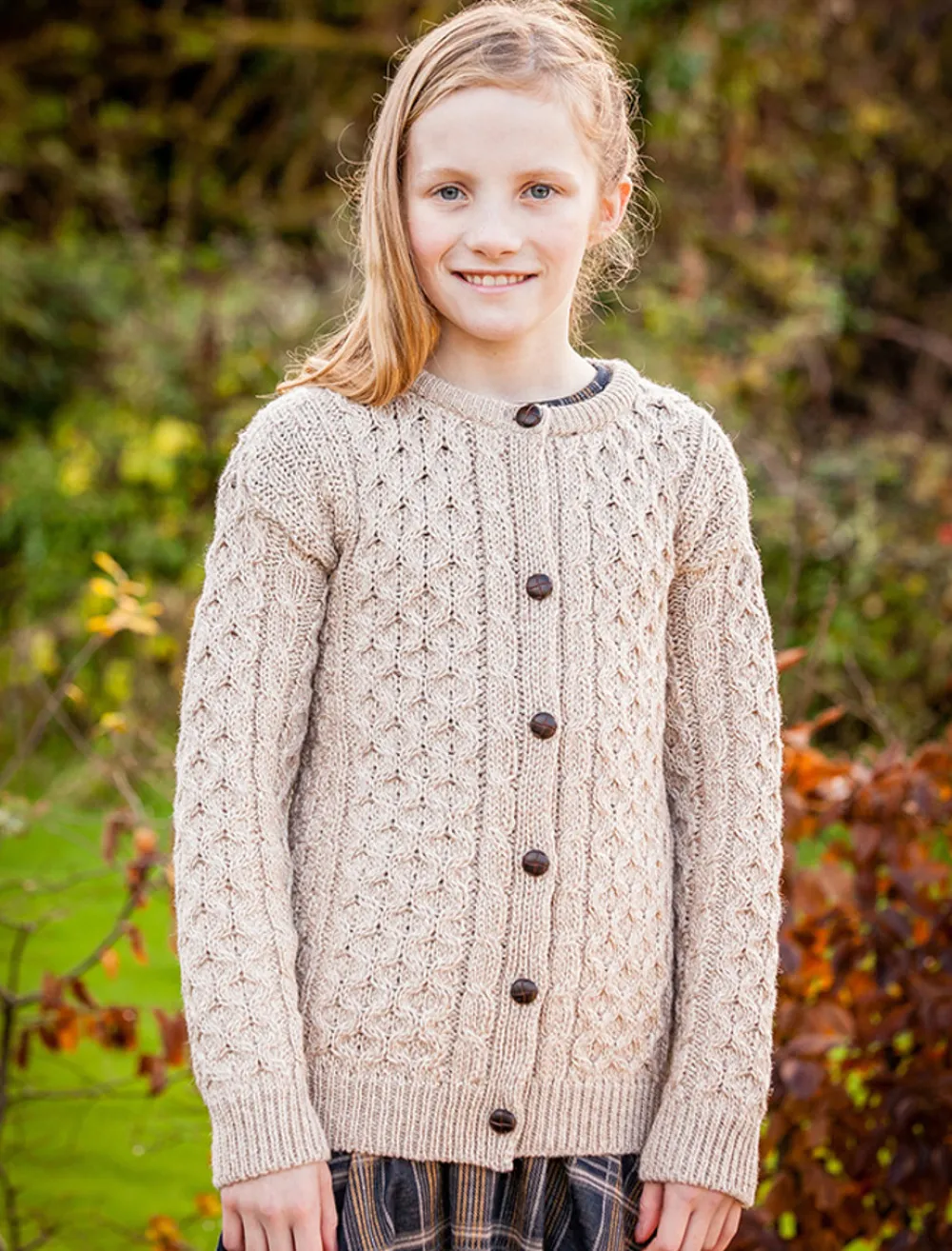 Cheap Kid's Traditional Aran Merino Wool Cardigan Kids Sweaters, Cardigans & Jackets