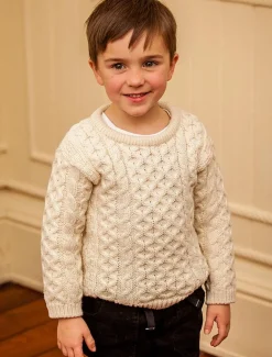 Sale Kid's Traditional Aran Merino Wool Sweater Kids Sweaters, Cardigans & Jackets