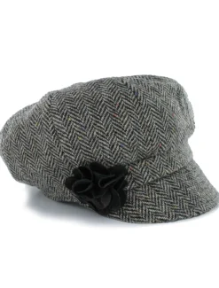 Store Ladies Tweed Newsboy Hat - Grey Women Caps & Hats