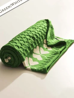 Online Medium Merino Shamrock Throw Knitted Wool Throws