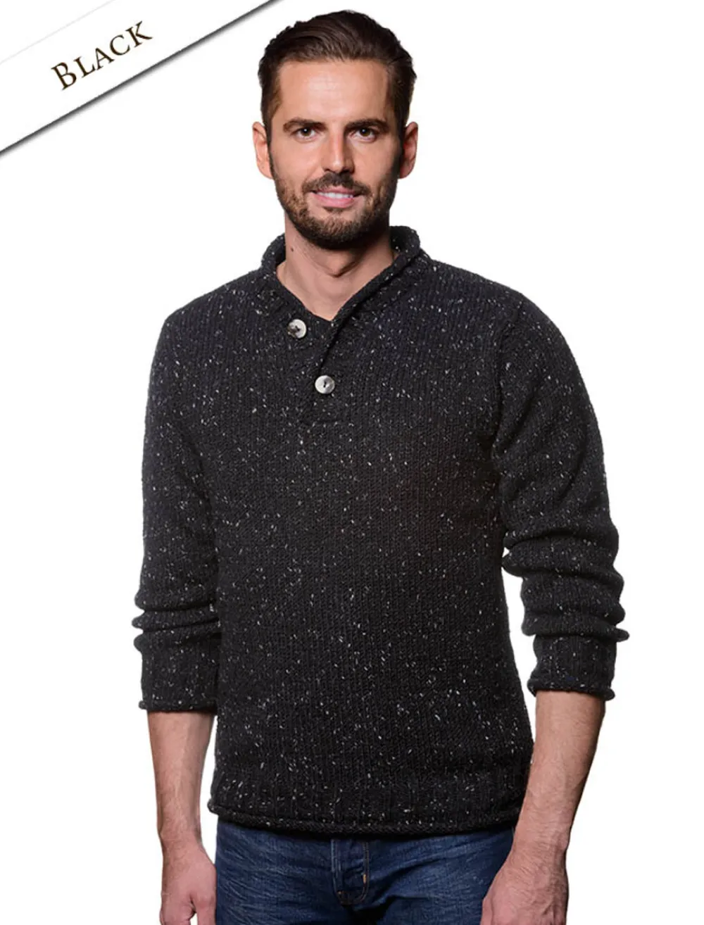 Online Men's Donegal Tweed 2 Button Sweater Sweaters