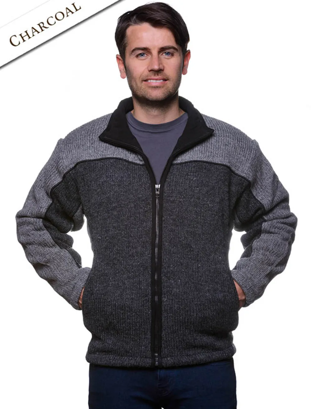 Outlet Men's Fleece Lined Wool Jacket Cardigans, Jackets & Coats