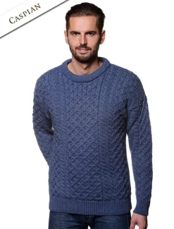 Outlet Mens Heavyweight Traditional Aran Wool Sweater Sweaters