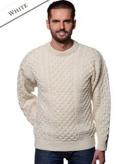 Outlet Mens Heavyweight Traditional Aran Wool Sweater Sweaters
