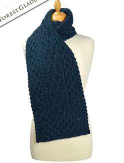 Discount Men's Wool Cashmere Aran Honeycomb Scarf Knitted Wool Scarves