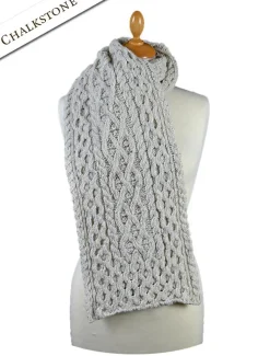 Discount Men's Wool Cashmere Aran Honeycomb Scarf Knitted Wool Scarves
