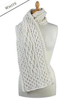 Discount Men's Wool Cashmere Aran Honeycomb Scarf Knitted Wool Scarves
